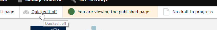 Quickedit in the page editing menu Quickedit in the page editing menu
